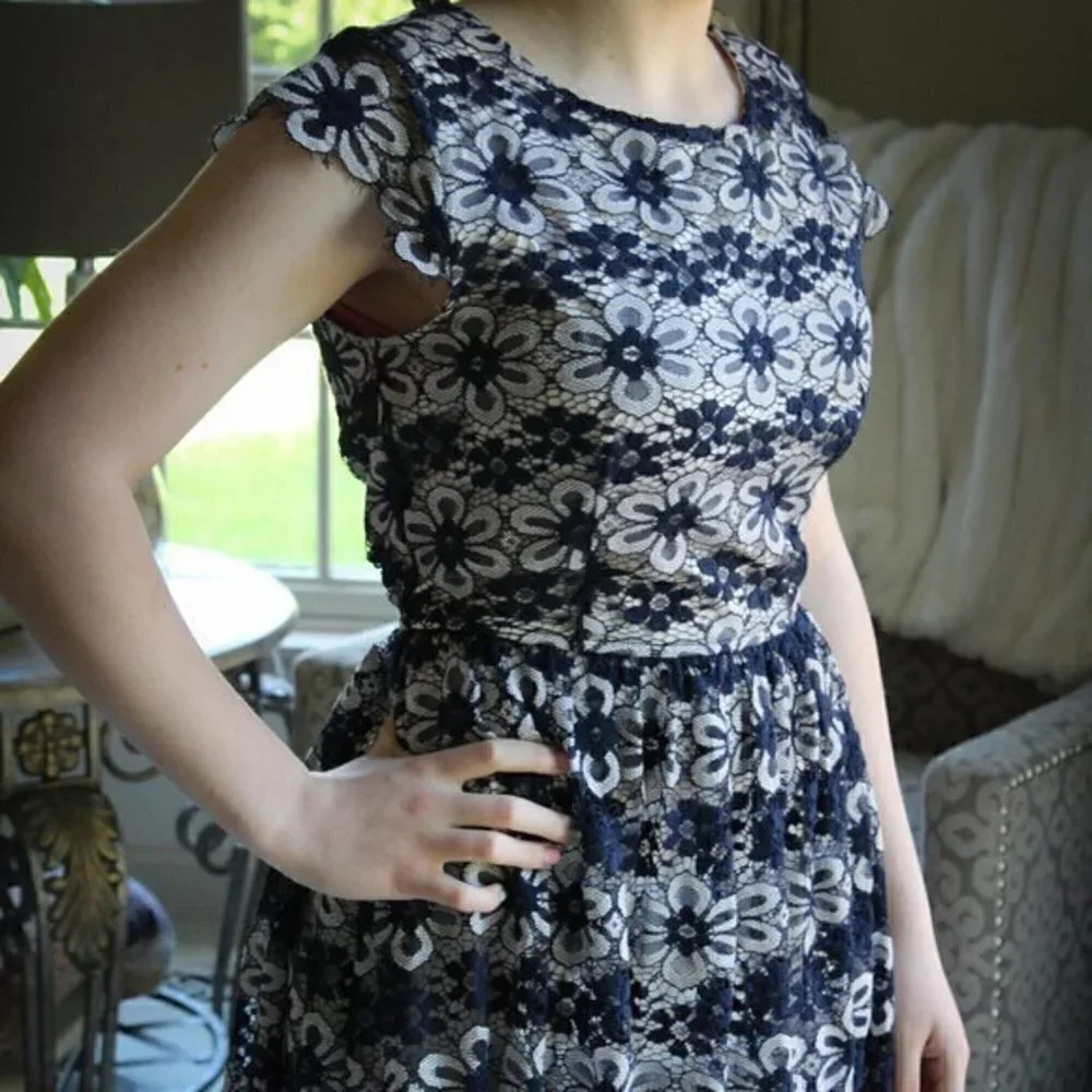 American rag dress size small navy lace juniors